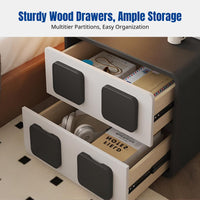 Wooden Bedside Cabinet, Bedroom Storage Cabinet, Modern Minimalist Nightstand, Multi-Functional Drawer, Creative Combination, Home Organizer