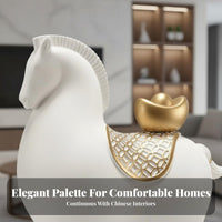 Money Horse Decor, Resin Wealth Figurine, Entryway, Living Room, Modern Chinese Design, Housewarming Gift