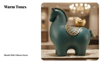 Money Horse Decor, Resin Wealth Figurine, Entryway, Living Room, Modern Chinese Design, Housewarming Gift