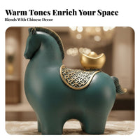 Money Horse Decor, Resin Wealth Figurine, Entryway, Living Room, Modern Chinese Design, Housewarming Gift