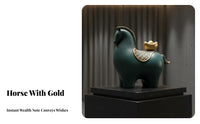 Money Horse Decor, Resin Wealth Figurine, Entryway, Living Room, Modern Chinese Design, Housewarming Gift
