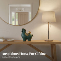 Money Horse Decor, Resin Wealth Figurine, Entryway, Living Room, Modern Chinese Design, Housewarming Gift