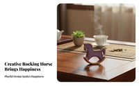 Ceramic Rocking Horse Tea Pet, Creative Desktop Decor, Cute Figurine, Housewarming Gift