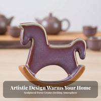 Ceramic Rocking Horse Tea Pet, Creative Desktop Decor, Cute Figurine, Housewarming Gift