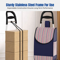 Shopping Cart, Foldable Stair Climbing Trolley, Lightweight Handcart, Portable Grocery Cart for Home, Supermarket, Elderly