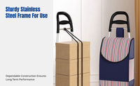 Shopping Cart, Foldable Stair Climbing Trolley, Lightweight Handcart, Portable Grocery Cart for Home, Supermarket, Elderly