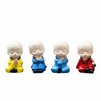 Creative Resin Monk Figurine, Tree Log Sitting, Serene Home Decor, Car Decoration