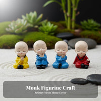 Creative Resin Monk Figurine, Tree Log Sitting, Serene Home Decor, Car Decoration