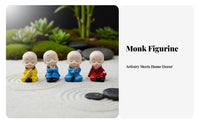 Creative Resin Monk Figurine, Tree Log Sitting, Serene Home Decor, Car Decoration