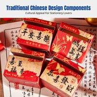 Blessing Sticky Notes, Pull-Out Design, Student Error Correction Pad, Chinese Style, Decorative Stationery