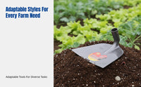Hoe, Agricultural Tool, Tempered Manganese Steel, Durable, Weeding, Digging, Classic Design, Wide Head, Multipurpose