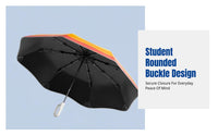 Automatic Kids Umbrella, Folding Rainbow, Rounded Ends, Reflective, School