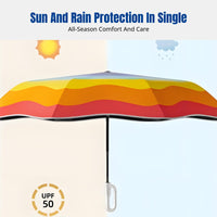 Automatic Kids Umbrella, Folding Rainbow, Rounded Ends, Reflective, School