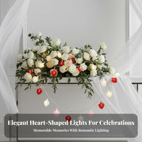 Valentine's Day Heart LED Battery Operated, Red Rose Cream Mix, Wedding Party Decor