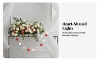 Valentine's Day Heart LED Battery Operated, Red Rose Cream Mix, Wedding Party Decor