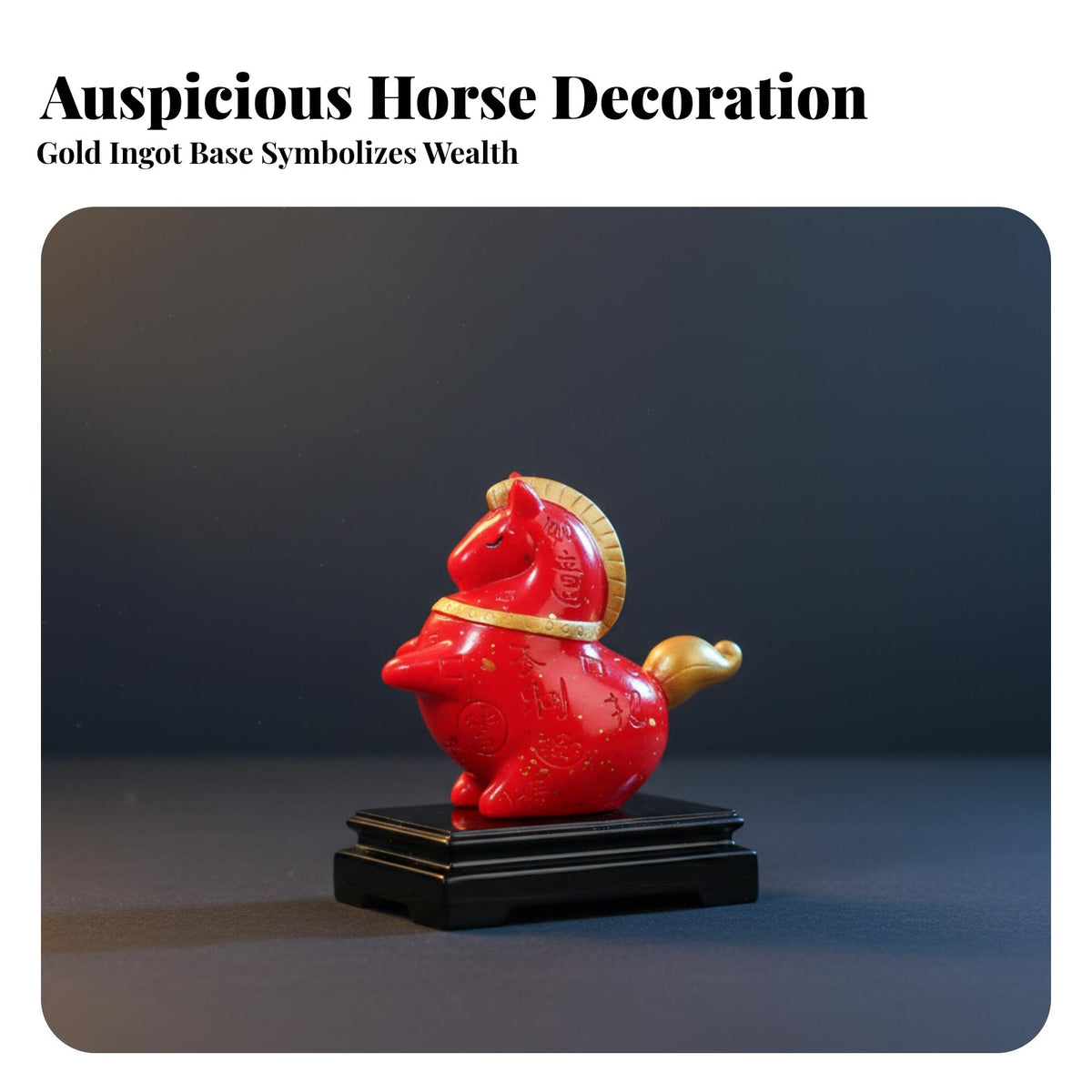 Modern Chinese Resin Horse Figurine, Creative Desktop Decor, Lucky Gift, Office & Car Decor