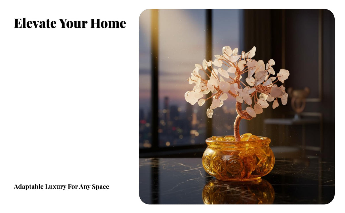 Crystal Money Tree, Handmade Glass Fortune Bowl, Home Decor, Wealth Attraction