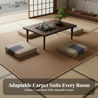 Polyester Sisal-Look Carpet, Entryway Rug, Japanese design, Living Room, Bedroom, Large Size, Anti-Slip