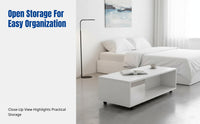 Simple Coffee Table, Cream Side Table, Modern, Space-Saving, Living Room