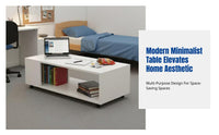 Simple Coffee Table, Cream Side Table, Modern, Space-Saving, Living Room