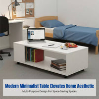 Simple Coffee Table, Cream Side Table, Modern, Space-Saving, Living Room
