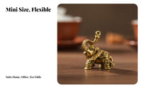 Brass elephant figurine, durable decor.