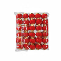 Red Flocked Lantern, Chinese New Year Hanging Decor, Mini Festive