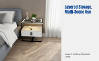 Modern Smart Bedside Table, Nordic Nightstand, Iron Charging, Code Lock, Luxury Minimalist Bedroom Cabinet