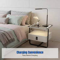 Modern Smart Bedside Table, Nordic Nightstand, Iron Charging, Code Lock, Luxury Minimalist Bedroom Cabinet