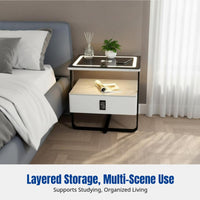 Modern Smart Bedside Table, Nordic Nightstand, Iron Charging, Code Lock, Luxury Minimalist Bedroom Cabinet