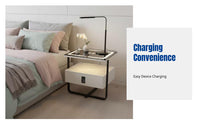 Modern Smart Bedside Table, Nordic Nightstand, Iron Charging, Code Lock, Luxury Minimalist Bedroom Cabinet