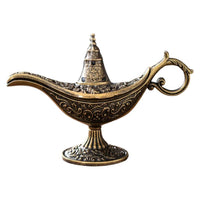 Incense Burner Genie Lamp Shape Aroma Stand Vintage Style Detailed Carving for Homeowners, Office Workers, Living Room, Bedroom