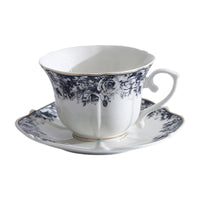 Ceramic Coffee Mug Blue and White Pattern Drinkware Vintage Style Giftable for Office Workers, Tea Drinkers, Party, Breakfast